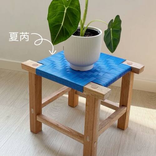 云南手工编织凳子家用实木小板凳榫卯方凳换鞋凳四方凳