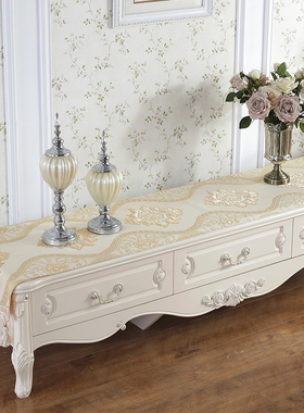 欧式电视柜布长方形黄色吊穗款材质茶几布盖布餐桌布组合