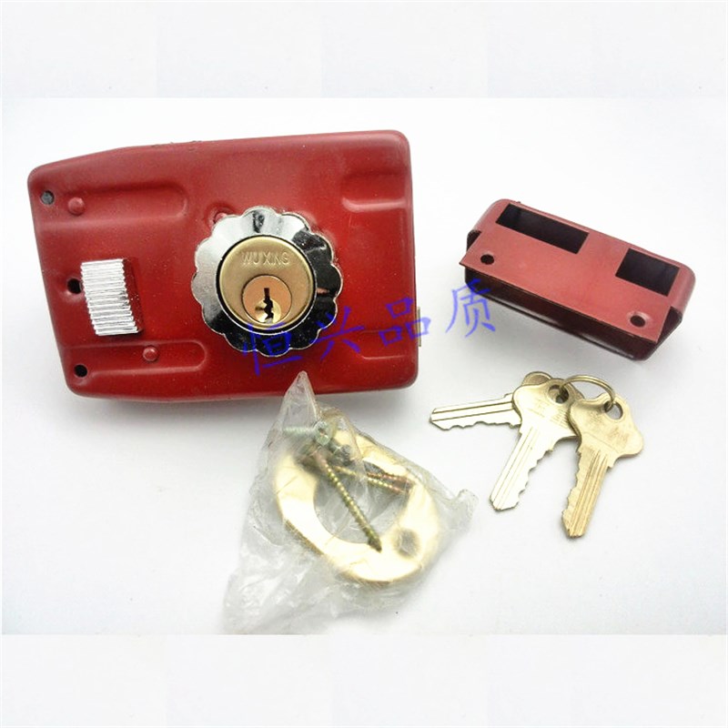 外装门锁老式防盗锁室内房门锁 07锁十字铜锁芯木门铁门大门锁