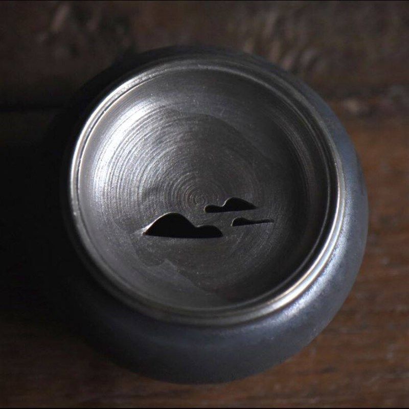 云由山坊银彩釉远山建水陶瓷茶具茶道茶渣斗茶水洗