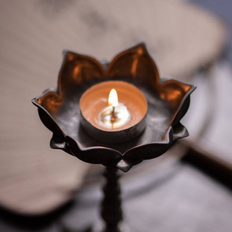 古风古锡高脚莲花高脚烛台功夫茶道零配茶室摆件复古,家居饰品,烛台,淘宝优惠券,粉丝福利购,淘宝优惠卷