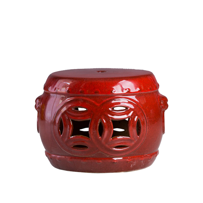 高温陶瓷鼓凳换鞋凳矮凳窑变家居客厅卧室梳妆台装饰品摆件