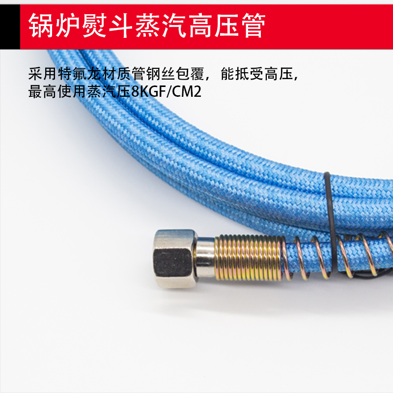 蒸汽熨斗3米耐高温锅炉高压蒸汽管防爆工业发生器铁氟龙原子喉管