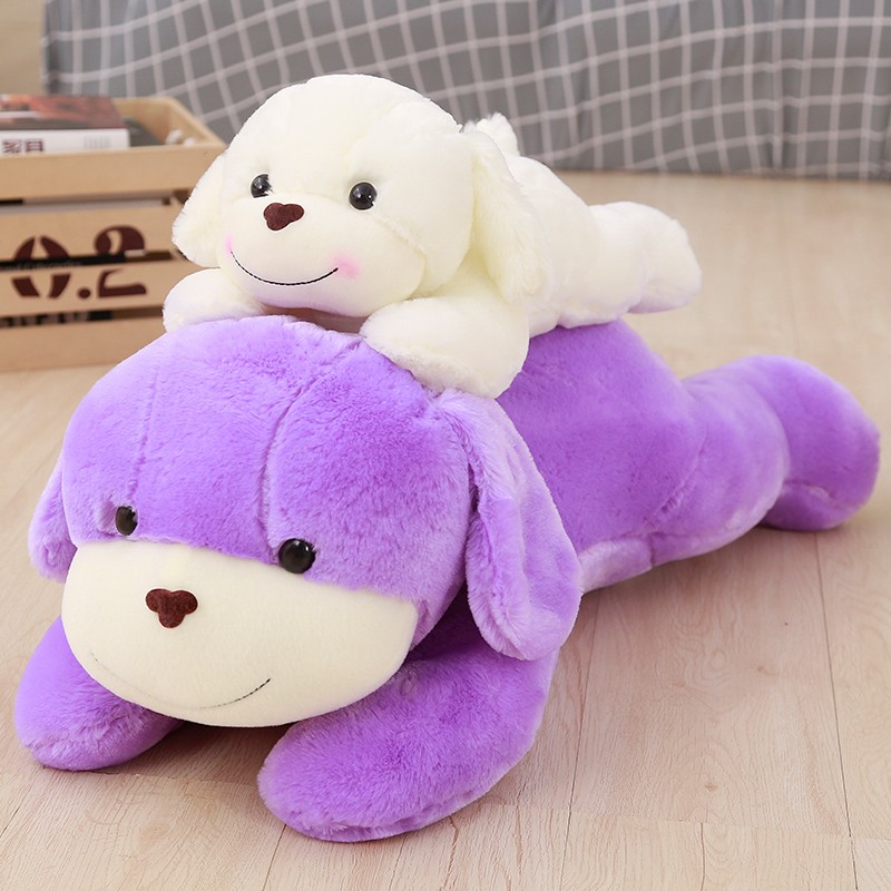 可爱趴趴狗狗公仔毛绒玩具睡觉抱枕长条枕女孩娃娃玩偶女生懒人萌