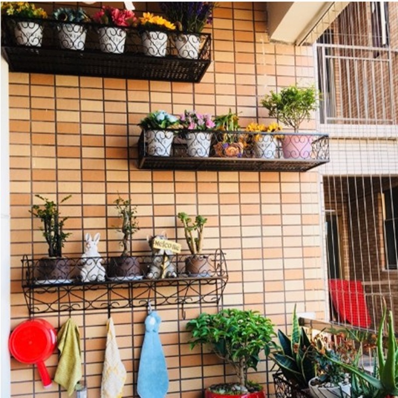 欧式壁挂阳台花架客厅墙上铁艺植物架置物架挂墙式多肉花盆架
