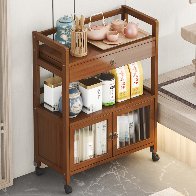 移动茶边柜小边几茶水柜置物柜茶叶架烧水泡茶台沙发边柜角几桌子