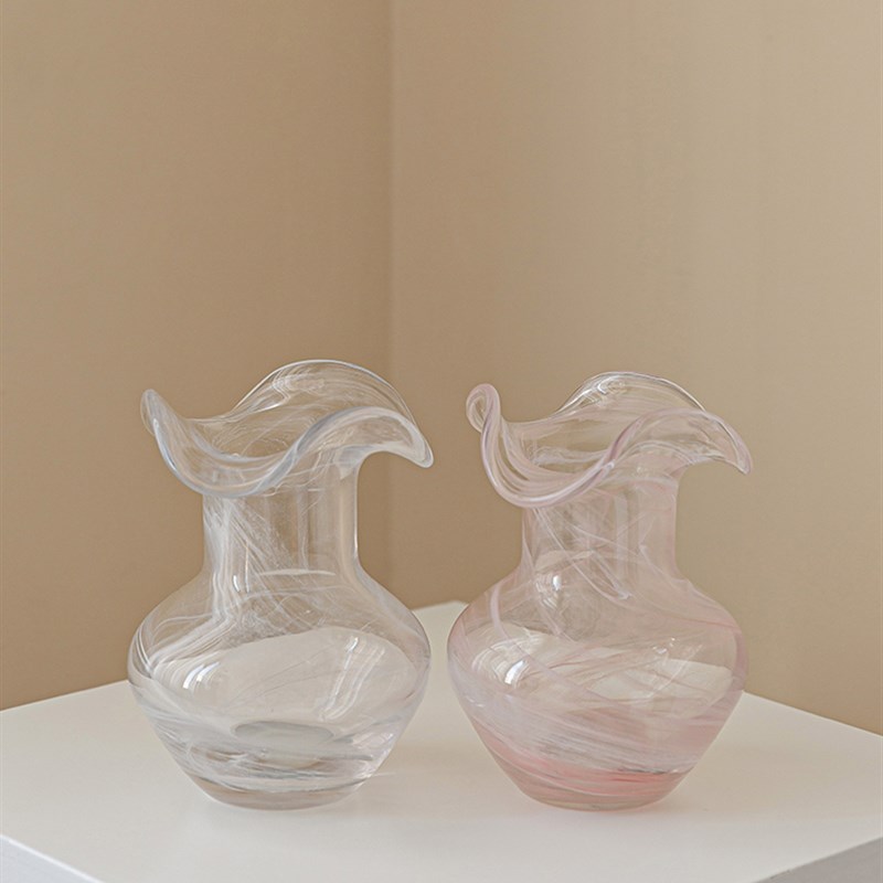 Banran半然花瓶摆件客厅插花琉璃水养透明玻璃餐桌鲜花小众