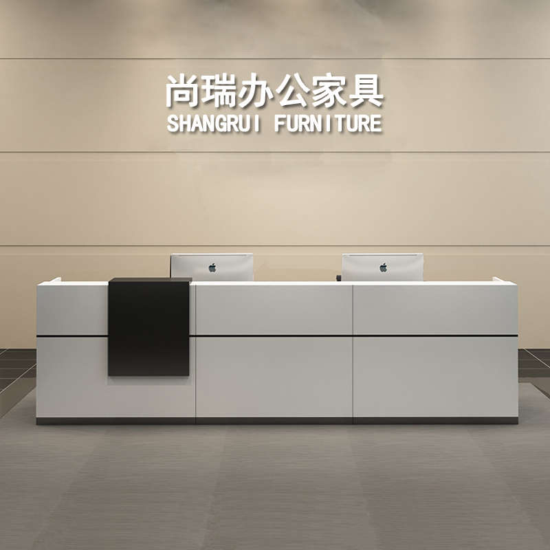 简约台桌前台公司柜吧台接待现代办公桌迎宾收银台服务台咨询小