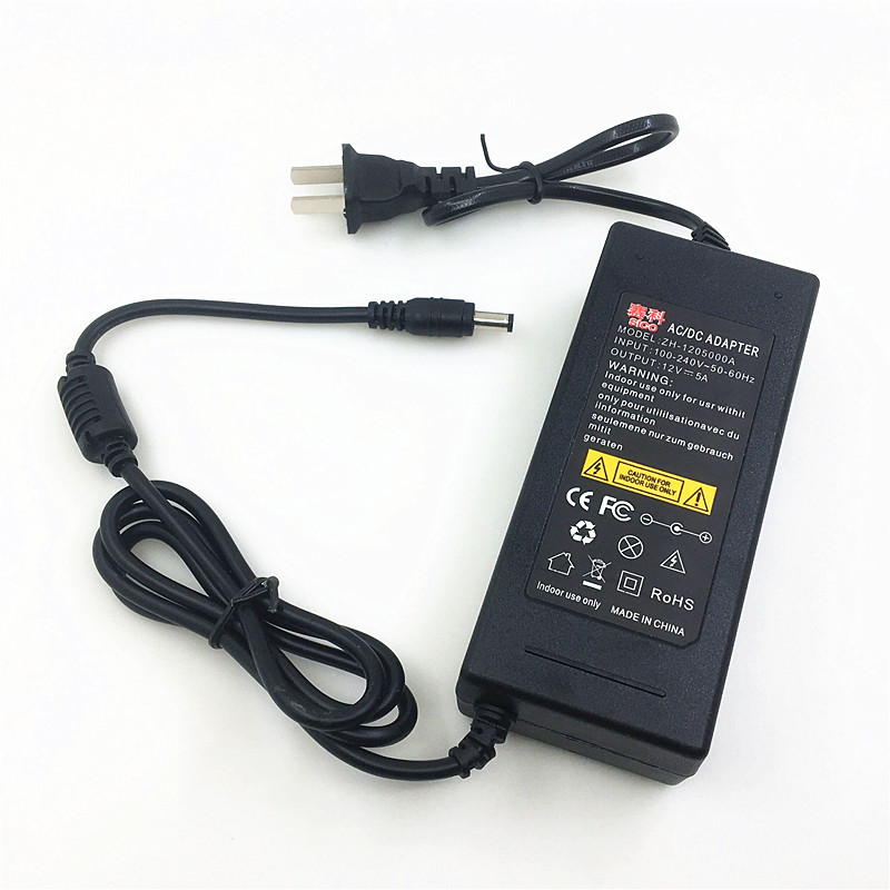 赛科12V5A开关电源适配器LED液晶电视显示器监控带灯充电器电源线