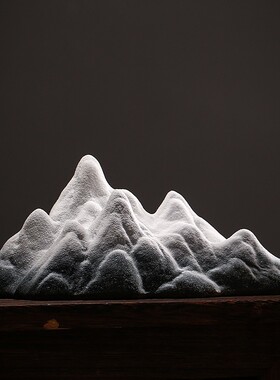 新假式陶鱼雪山摆件笔山玄关桌面软装饰瓷缸造景微景观中山