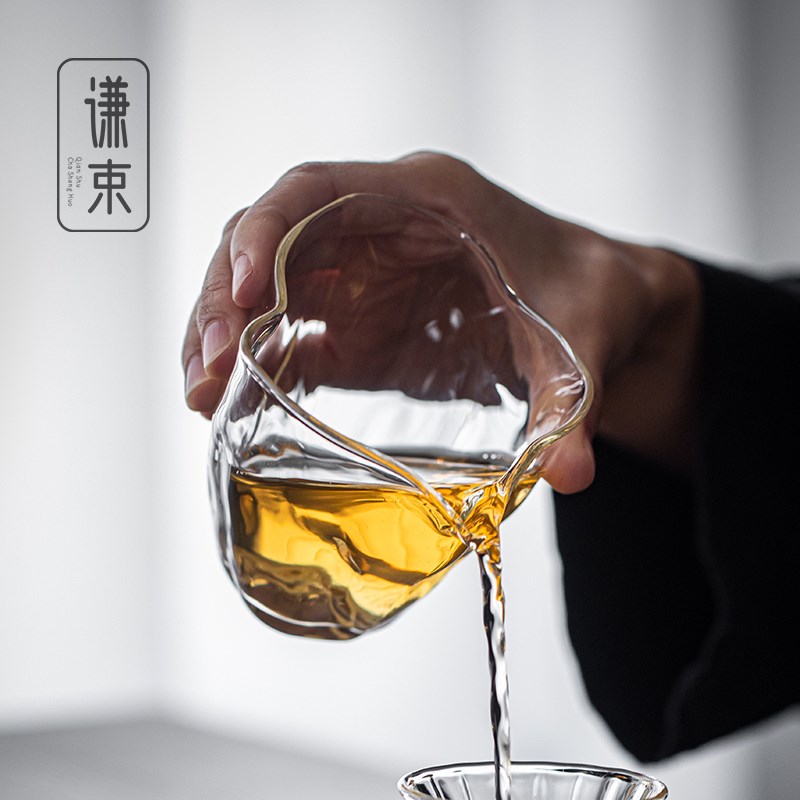 璃念玻璃公道杯家用泡茶分茶器大号茶海创意锤纹公杯简约日式匀杯