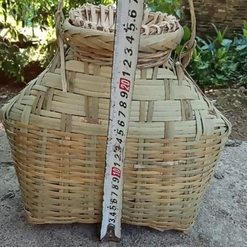 农家竹编鱼篓背篓竹篮竹鱼篓娄饰道具花篮鱼装舞蹈演出道