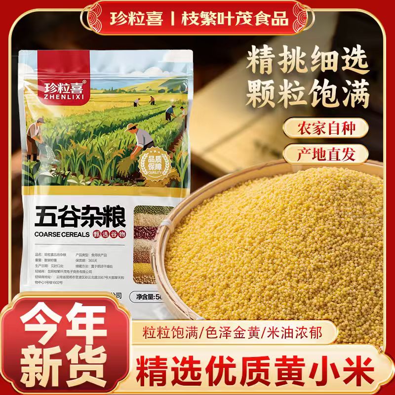 珍粒喜黄小米500g袋装优质小米云南农家自种月子米炖粥糙米杂粮