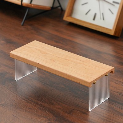 木亚克力桌面增高收纳简约多功能实木收纳架子