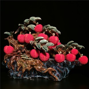 石湾陶瓷满堂红摆件玄关客厅电视柜荔枝装饰品乔迁新居送礼品