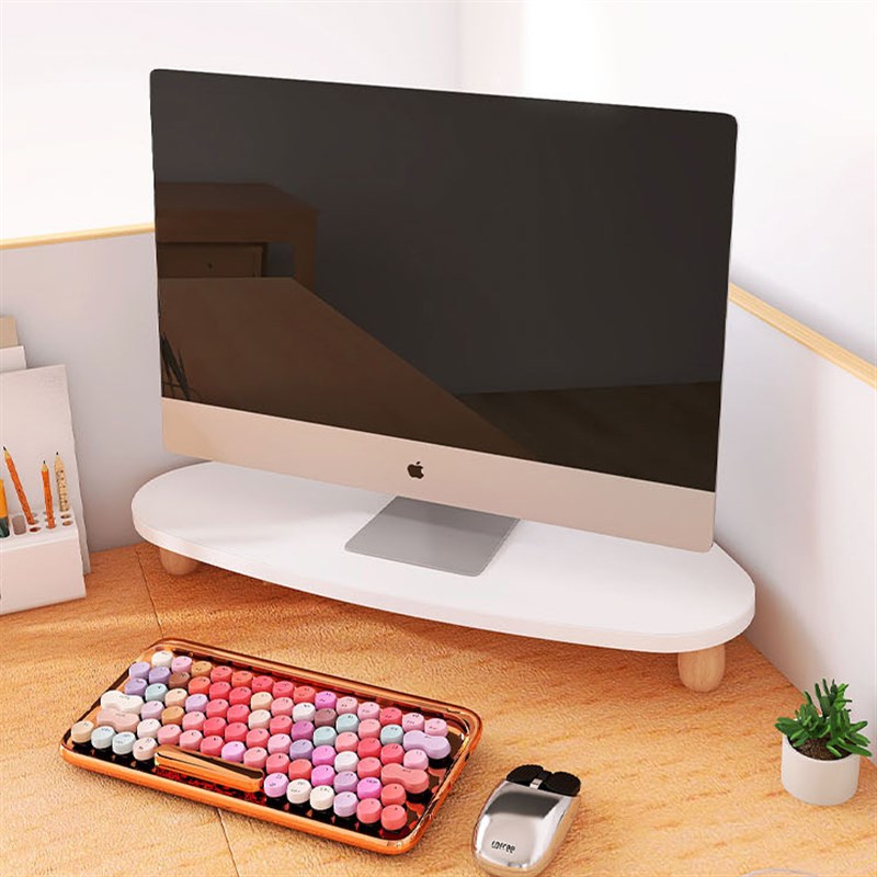 转角电脑三角白色增高器架ns收纳架木质桌面