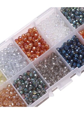 1000Pcs/Box 4mm Crystal Rondelle Faceted Glass Round Loose S