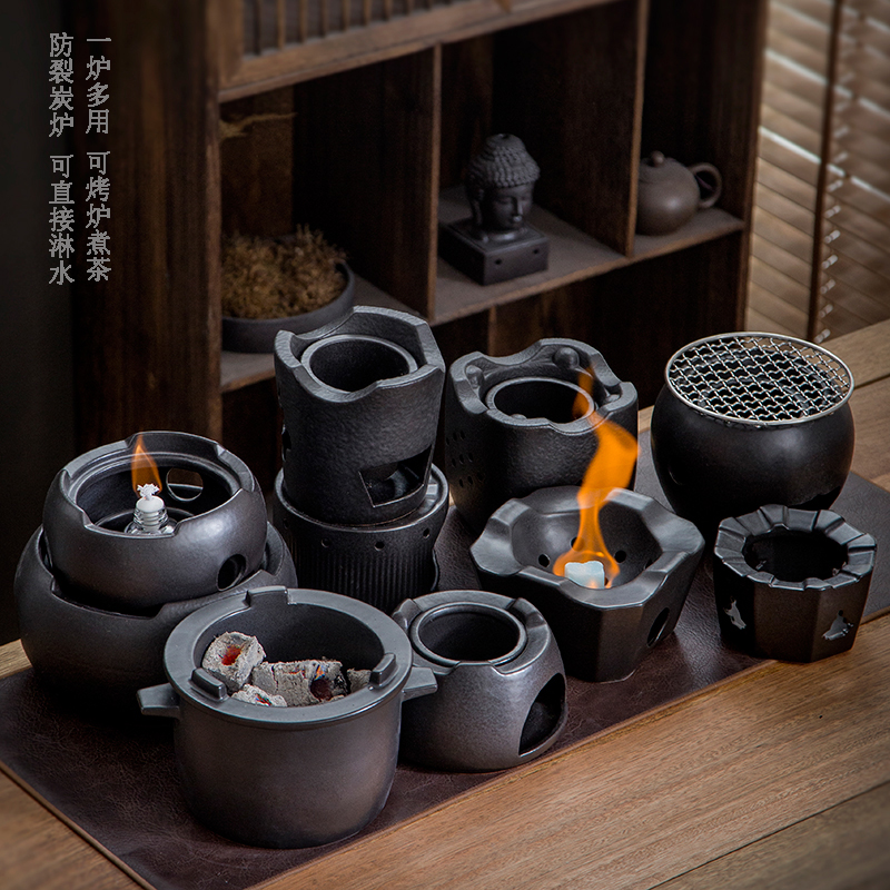 家用户外野外酒精灯陶瓷煮茶器煮酒炉烧水壶碳炉小温茶炉茶壶底座