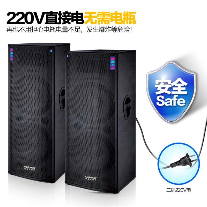 凯美声 双15寸大功率户外专业舞台演出音响家用K歌有源音箱套裝