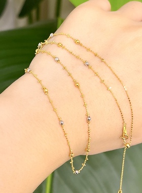 18K金项链 精致时尚珠珠链18K金