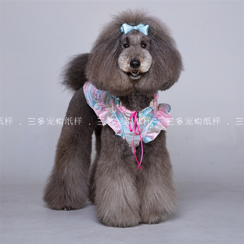 狗狗猫咪简约背心纸样花边小飞袖打底衫图纸宠物服装上衣模板样版