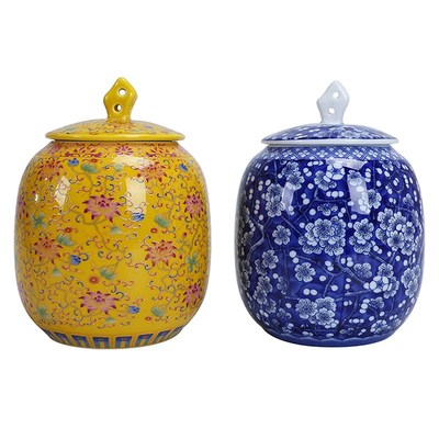 尚云品 青花茶叶罐陶瓷包装礼盒通用茶叶罐中号密封罐双罐茶叶盒