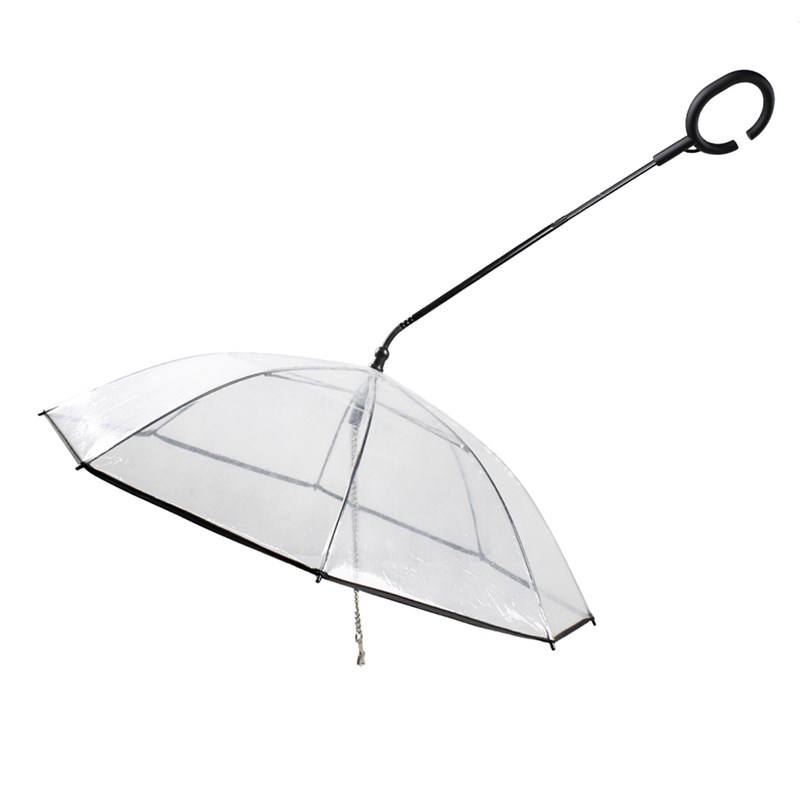 遛狗雨伞透明宠物伞狗狗C型伞可调节雨天牵引绳小型犬雨衣防雨器