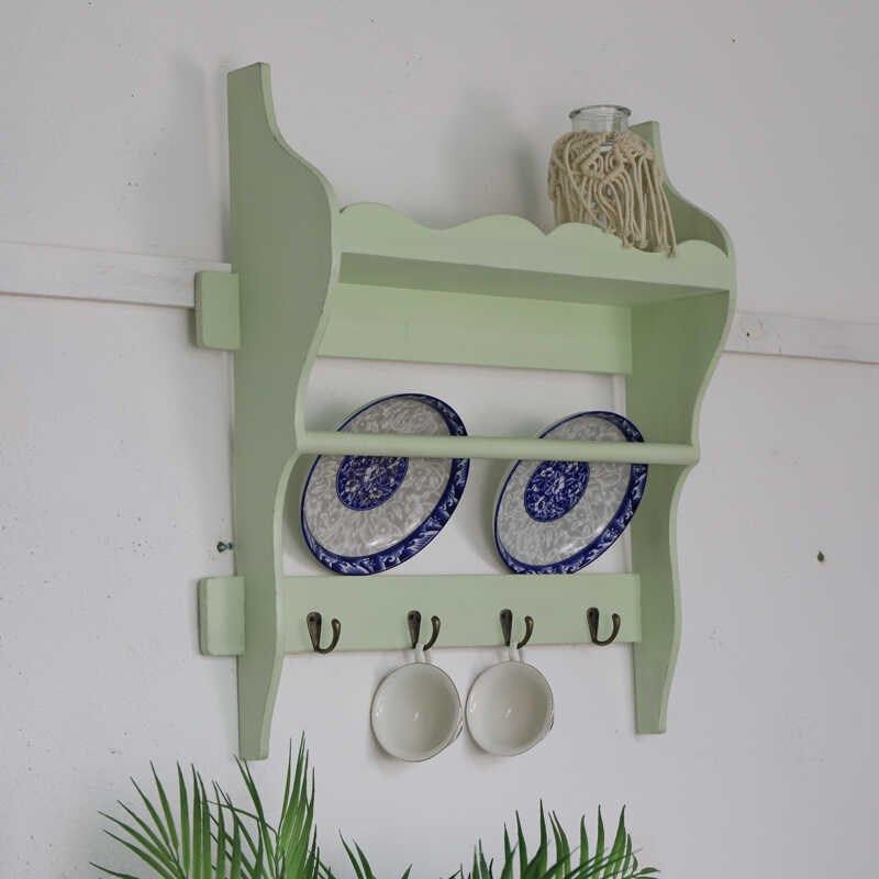 实木做旧田园风家居墙上碟子架厨房客厅收纳整理架子户外,收纳整理,挂门置物架,淘宝优惠券,粉丝福利购,淘宝优惠卷
