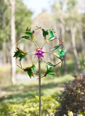 TOOARTS蜂鸟风车工艺品摆件创意家居摆件装饰工艺品