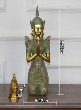 招财大跪佛摆件 A会所泰式餐厅迎宾佛软装饰品