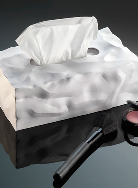 丹麦essey 纸巾盒欧式客厅车用抽纸盒家用创意褶皱餐巾纸无底座