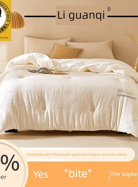 李冠琦a级棉5%大豆纤维被冬被春秋被加厚暖被婆婆被芯