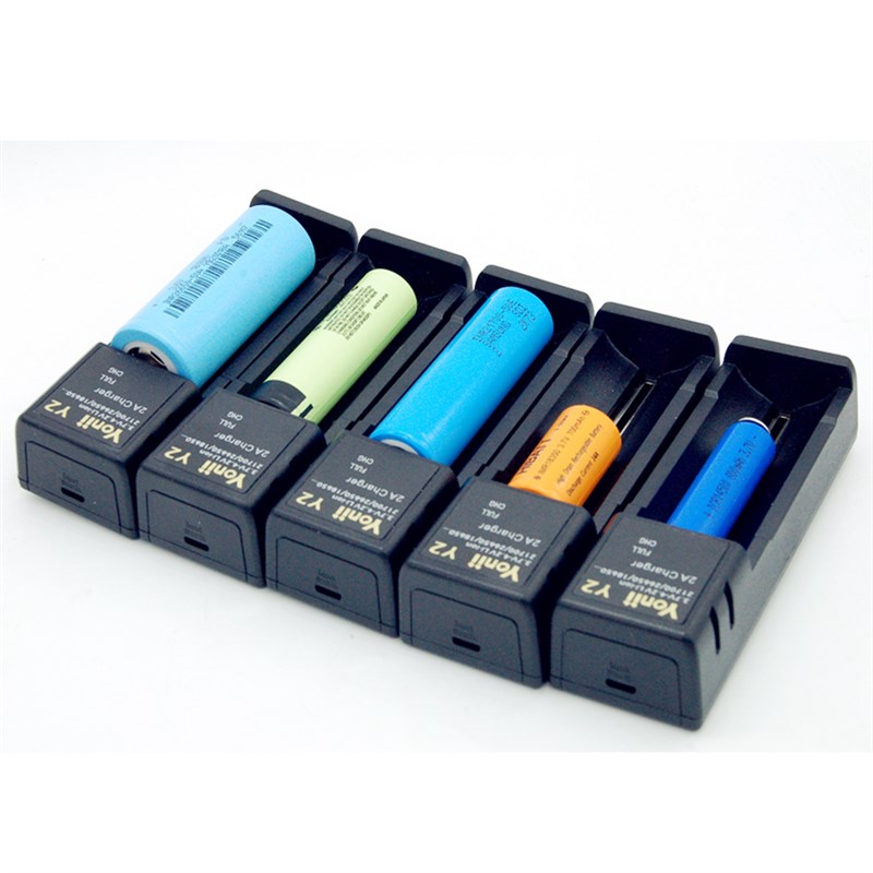 Yonii 4.2V 2A圆柱形3.7V 21700 18650 26650 圆柱形锂电池充电器