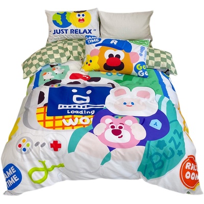 【富士商店】日式卡通可爱全棉三四件套床单床笠小清新学生