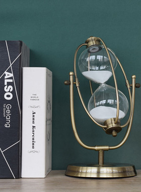 北属创意抽象几何金欧地球仪沙漏摆件居厅办公室桌面家客装饰品