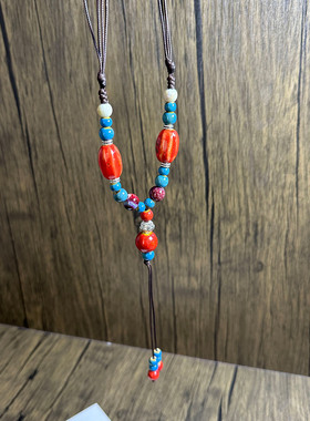 毛衣链秋冬高档大气高级轻奢小众陶瓷项链不掉色精致百搭长款吊坠