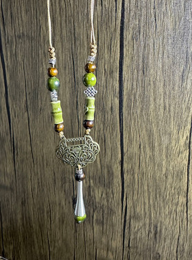 毛衣链秋冬高档大气高级轻奢精致百搭长款吊坠小众平安锁陶瓷项链