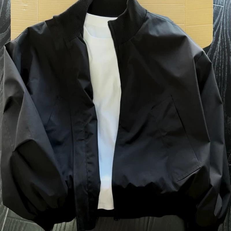 美式bomber飞行员夹克外套男款秋冬cleanfit廓形短款夹棉棒球棉服