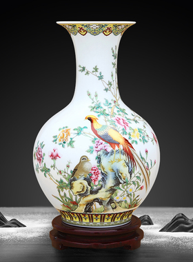 陶花器名师酒店花瓶饰厅插瓷摆件电视柜玄关工艺装客品