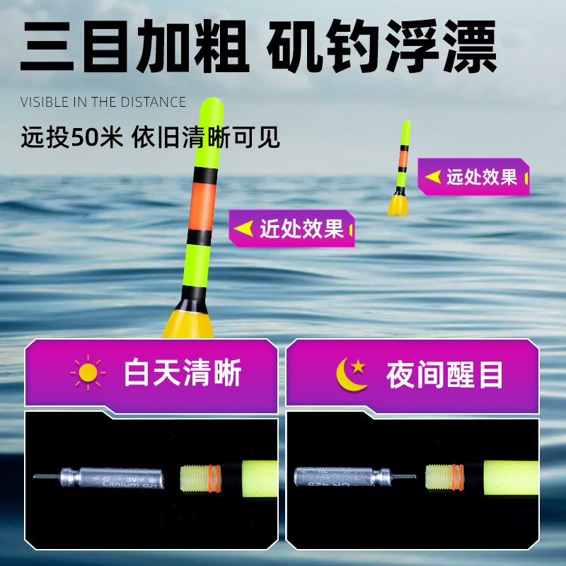 免调漂矶竿配件全套海钓海竿抛竿远投浮漂套装成品路滑滑漂钓线组