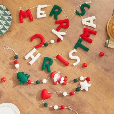 定制款圣诞羊毛毡字母串挂件圣诞氛围场景布置挂饰圣诞树上装饰品