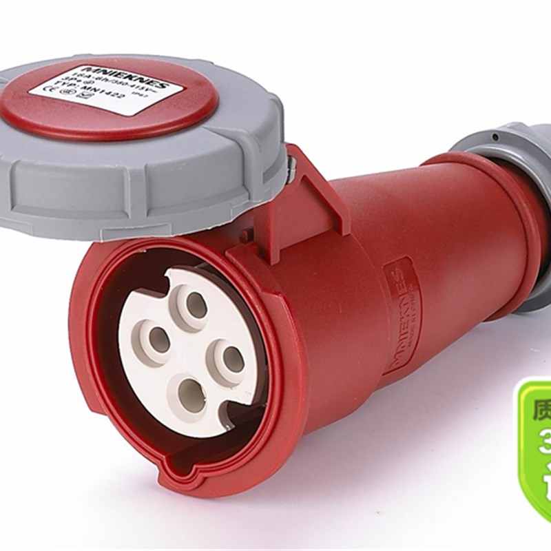 欧标IP67工业防水插头  耦合器4孔16a 32a母头63a 连接器 3p+地线