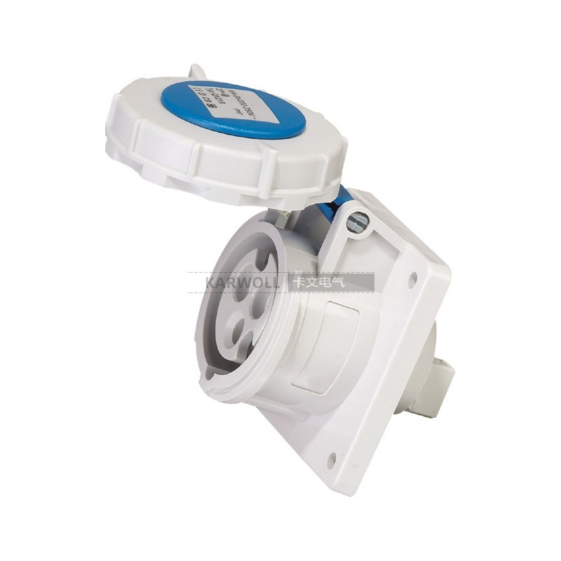 3P4P5P16A/32A63A防水航空插头对接插座工业插头耦合器暗装直插座