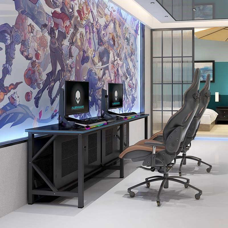 网咖台式办公电脑桌网吧沙发椅竞技网吧桌椅一体组合电竞酒店定制