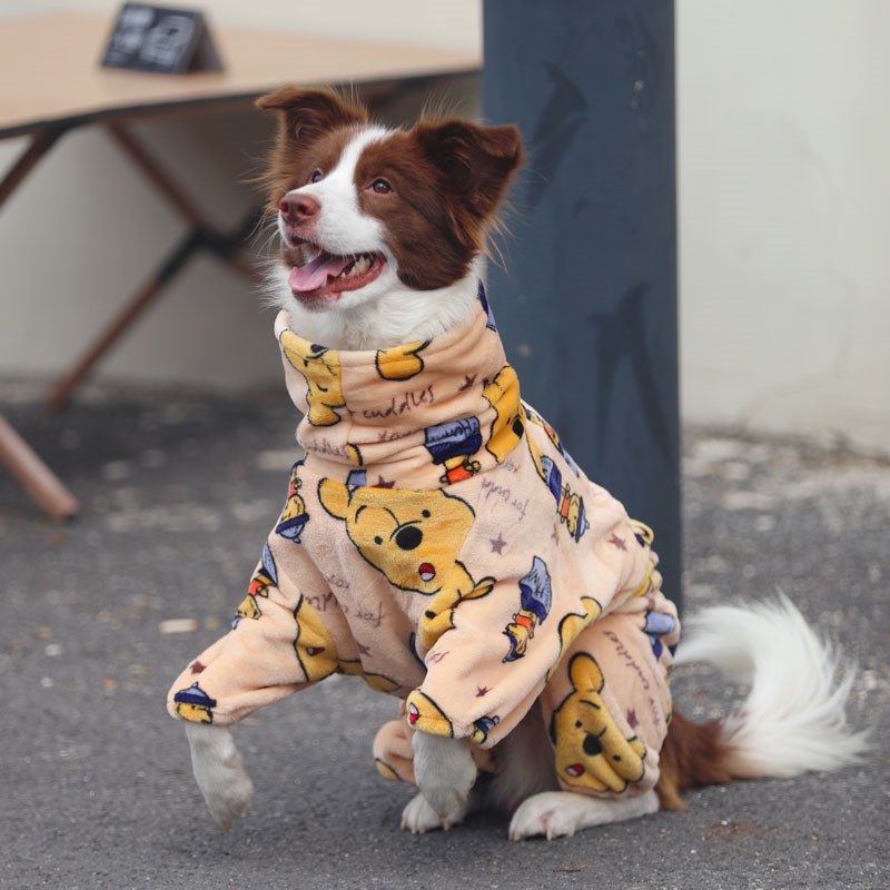 狗狗四脚衣秋冬金毛拉布拉多可爱狗狗衣服大型犬边牧保暖四脚睡衣