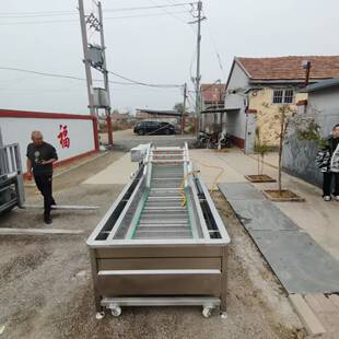 酱菜脱盐龙门提升气泡清洗机 绿叶菠菜输送气泡清洗机