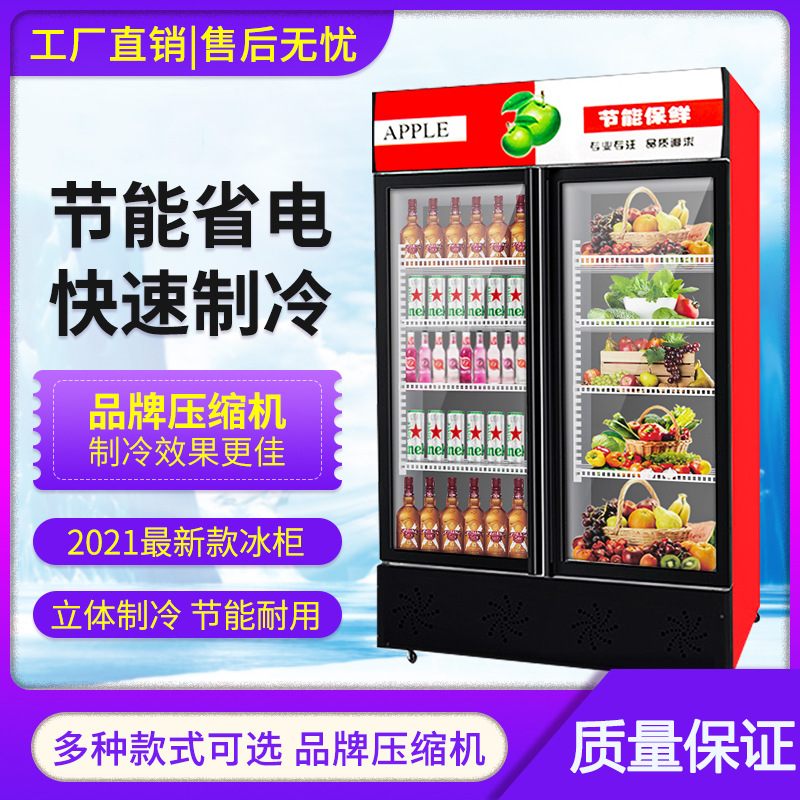 商用立式冷藏保鲜展示柜饮料柜冰柜单双门风冷直冷超市啤酒冷柜