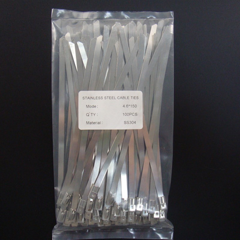 304不绣钢扎带4.6*150mm 100条 金属不锈钢绑带管箍管夹船用扎带