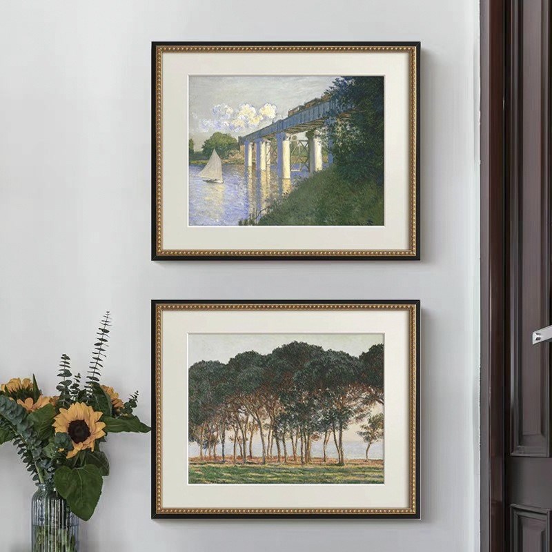 《繁花》油画感法式中古艺术客厅清新装饰画餐厅玄关欧式复古挂画图片