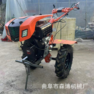 两驱大轮胎微耕机水旱打田手扶式农用旋耕机开沟机硬地深翻犁田机